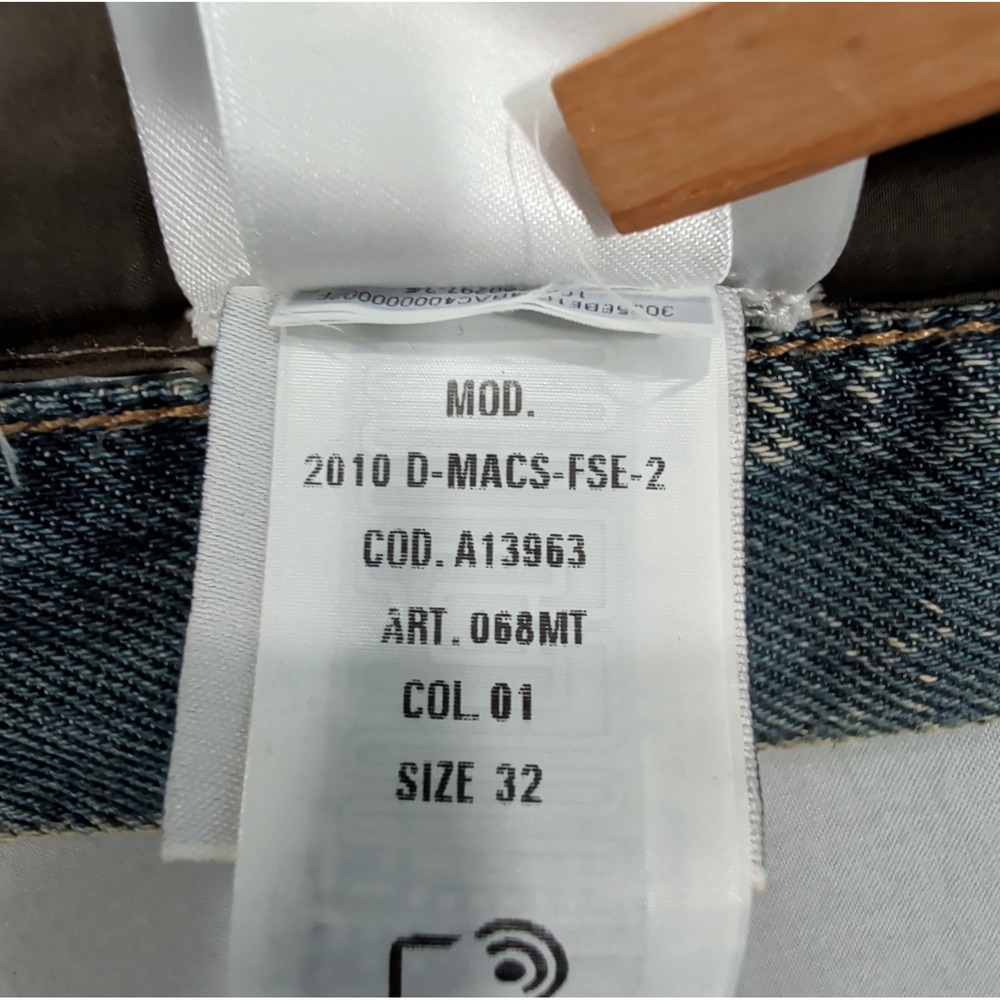 Diesel Mens 2010 D-MACS-FSE-2 Jeans 32 Blue Brown Distressed Laser Cut Denim - Picture 12 of 16
